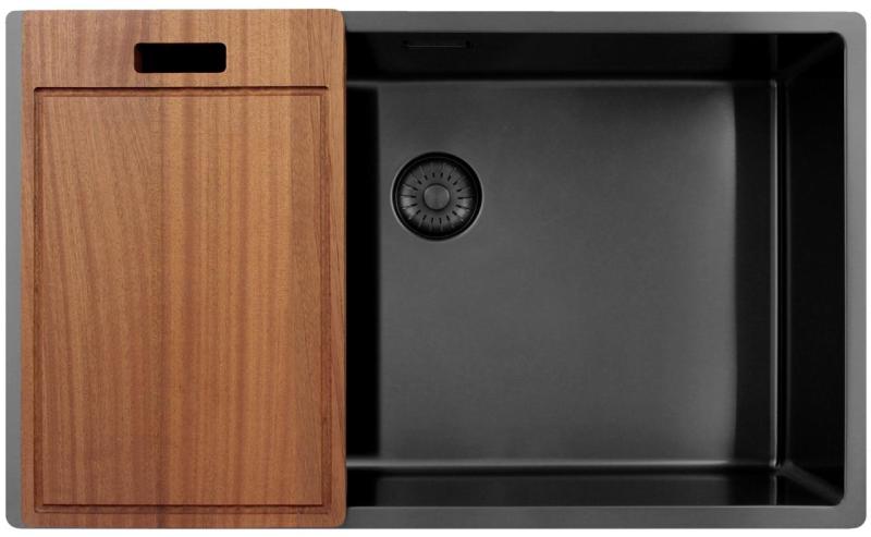 Pure.Sink Exclusivo veliko Gun metal pomivalno korito 70x40 cm 10mm polmer podgradnje, vgradnje in nadgradnje PEX7040-61