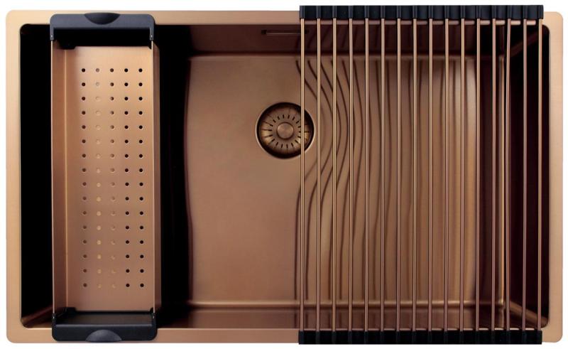 Pure.Sink Exclusivo veliko bakreno korito 70x40 cm 10mm radij podgradnja, vgradnja in nadgradnja PEX7040-62