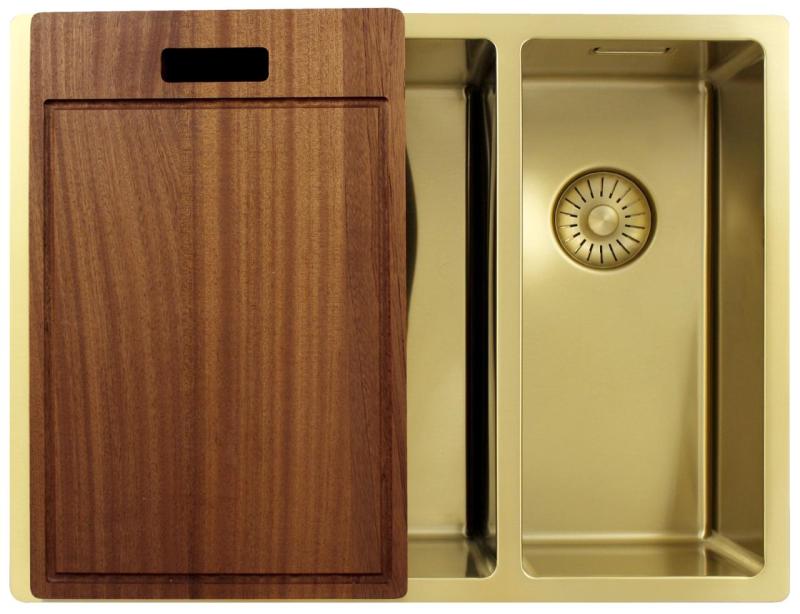 Pure.Sink Exclusivo Zlat 1,5 enainpolna pomivalno korito 34+18 cm 10mm radij PEX341840-60