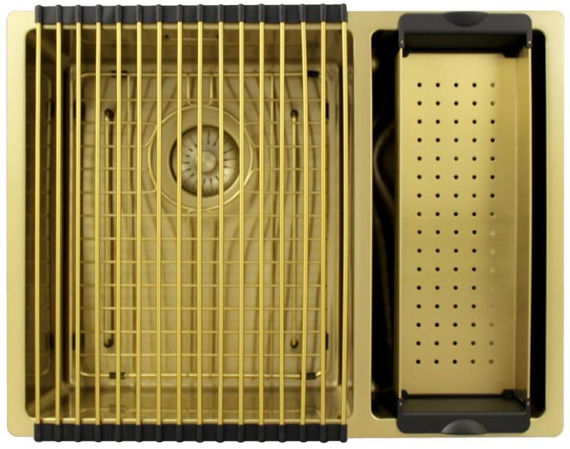 Pure.Sink Exclusivo Zlat 1,5 enainpolna pomivalno korito 34+18 cm 10mm radij PEX341840-60