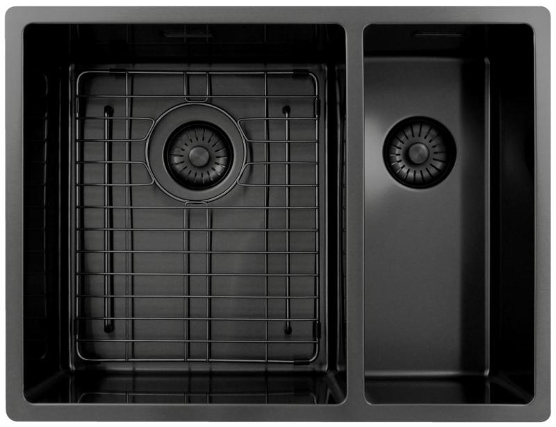 Pure.Sink Exclusivo Gun Metal 1,5 pol in pol umivalnik 34+18 cm 10mm polmer PEX341840-61