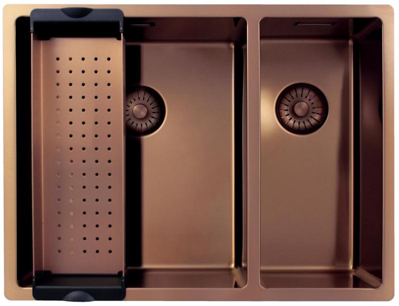 Pure.Sink Exclusivo Bakrena 1,5 en in pol umivalnik 34+18 cm 10mm polmer PEX341840-62