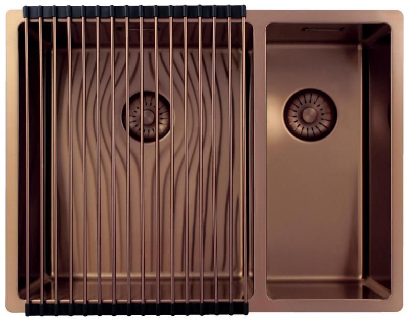 Pure.Sink Exclusivo Bakrena 1,5 en in pol umivalnik 34+18 cm 10mm polmer PEX341840-62