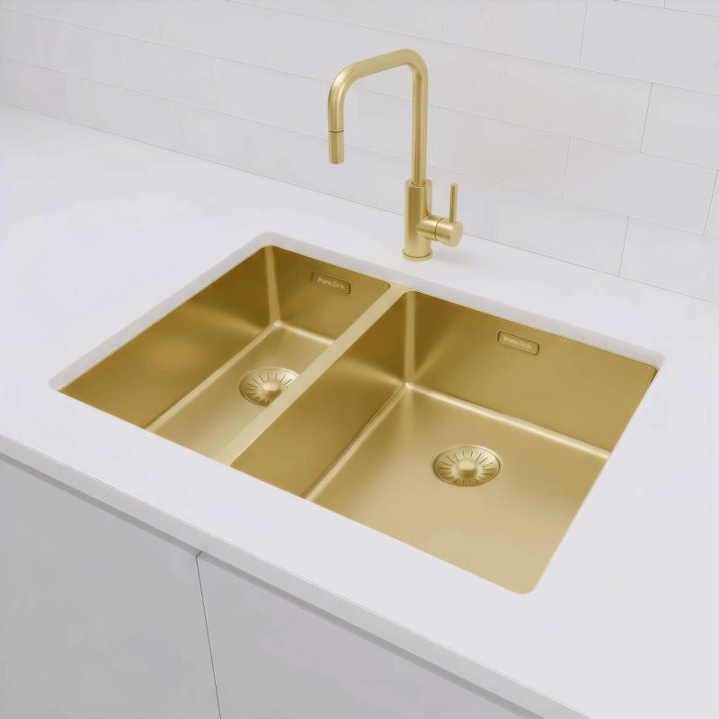 Pure.Sink Exclusivo Zlato 1,5 enainpol umivalnika 18+34 cm 10mm radij PEX183440-60