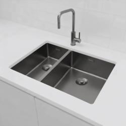 Pure.Sink Exclusivo Gun Metal 1,5 pol in pol pomivalno korito 18+34 cm 10mm radij PEX183440-61