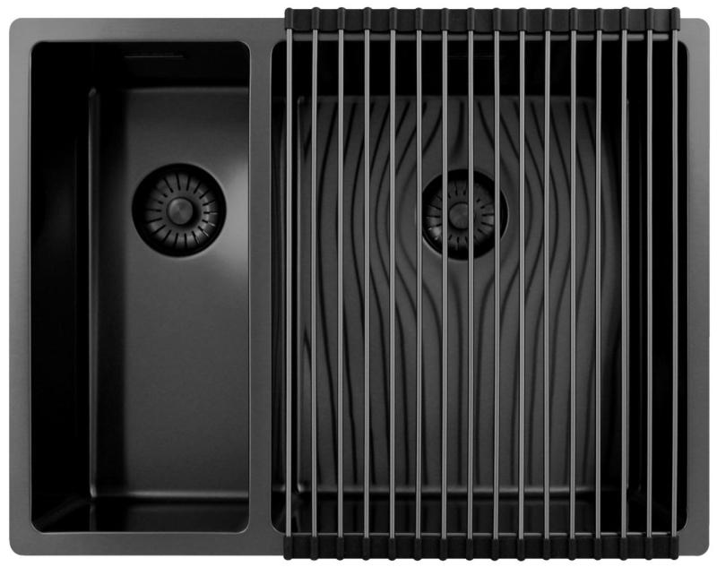 Pure.Sink Exclusivo Gun Metal 1,5 pol in pol pomivalno korito 18+34 cm 10mm radij PEX183440-61