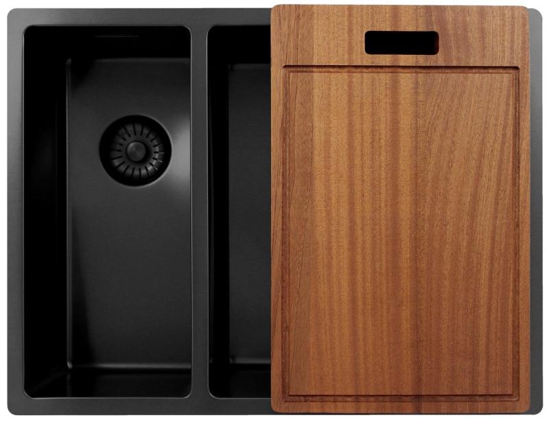 Pure.Sink Exclusivo Gun Metal 1,5 pol in pol pomivalno korito 18+34 cm 10mm radij PEX183440-61