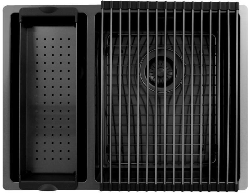 Pure.Sink Exclusivo Gun Metal 1,5 pol in pol pomivalno korito 18+34 cm 10mm radij PEX183440-61