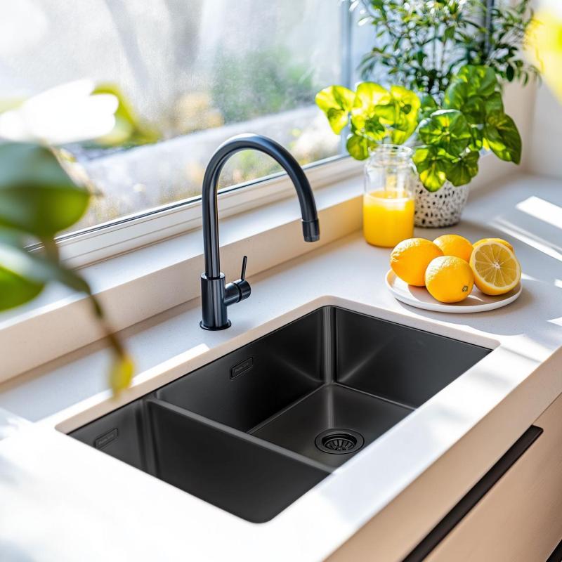 Pure.Sink Exclusivo Gun Metal 1,5 pol in pol pomivalno korito 18+34 cm 10mm radij PEX183440-61