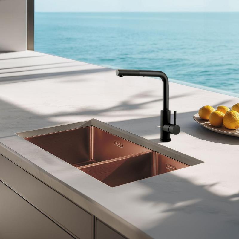 Pure.Sink Exclusivo Bakren 1,5 enainpolovna umivalnik 18+34cm 10mm radij PEX183440-62