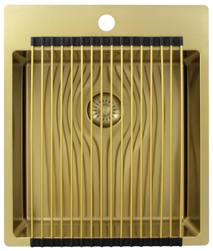 Pure.Sink Exclusivo Zlato korito 44x52 cm Tapwing z odprtino za pipo 10mm radius PEX4040T-60