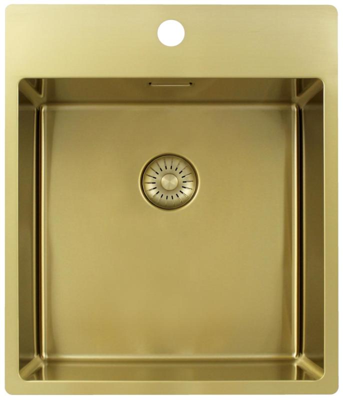 Pure.Sink Exclusivo Zlato korito 44x52 cm Tapwing z odprtino za pipo 10mm radius PEX4040T-60