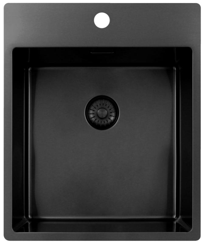 Pure.Sink Exclusivo Gun Metal umivalnik 44x52 cm Tapwing z luknjo za pipe 10mm radius PEX4040T-61