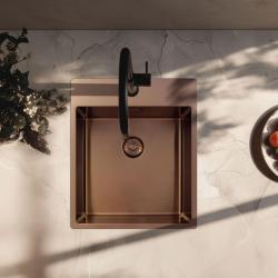 Pure.Sink Exclusivo Bakreno umivalno korito 44x52 cm Tapwing z odprtino za pipa 10mm radius PEX4040T-62