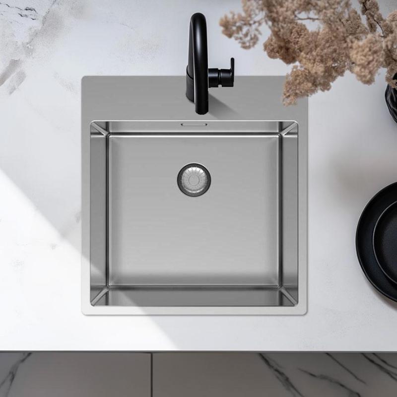 Pure.Sink Exclusivo RVS umivalnik 49x52 cm Tapwing z luknjo za pipo, radij 10mm PEX4540T-02