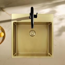 Pure.Sink Exclusivo Zlato umivalnik 49x52 cm Tapwing z luknjo za pipo 10mm radius PEX4540T-60
