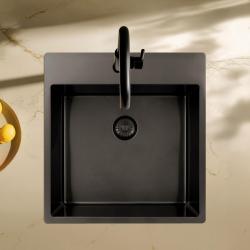 Pure.Sink Exclusivo Gun Metal umivalnik 49x52 cm Tapwing z luknjo za pipo 10mm radius PEX4540T-61