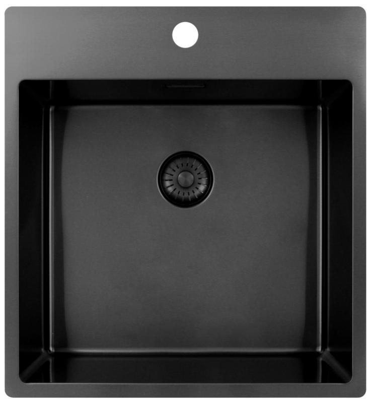 Pure.Sink Exclusivo Gun Metal umivalnik 49x52 cm Tapwing z luknjo za pipo 10mm radius PEX4540T-61