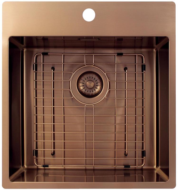 Pure.Sink Exclusivo bakreno pomivalno korito 49x52 cm Tapwing z odprtino za pipo 10mm radius PEX4540T-62