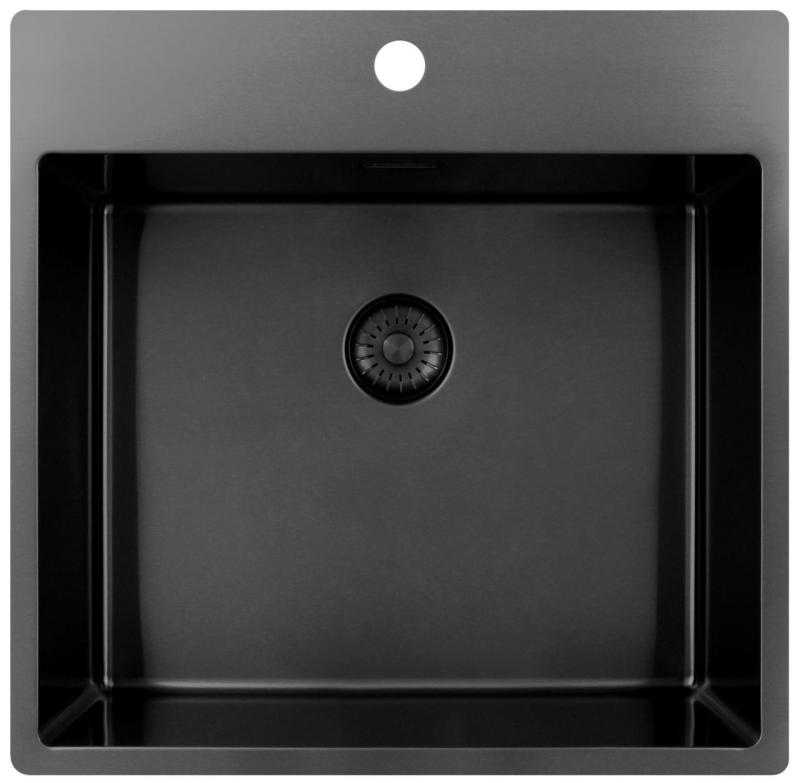 Pure.Sink Exclusivo Gun Metal pomivalno korito 54x52 cm Tapwing z odprtino za pipo 10mm polmer PEX5040T-61