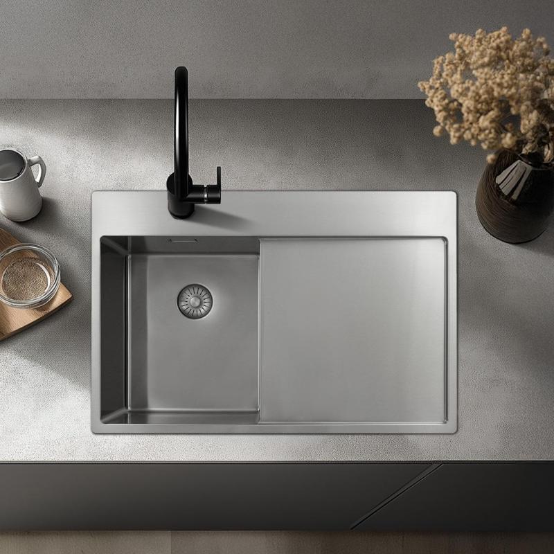 Pure.Sink Exclusivo RVS majhno korito z odcejevalnikom 78x52 cm Tapwing levo PEX3478LT-02