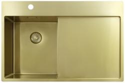 Pure.Sink Exclusivo Zlati majhen umivalnik z odcejalnim delom 78x52 cm Tapwing levo PEX3478LT-60