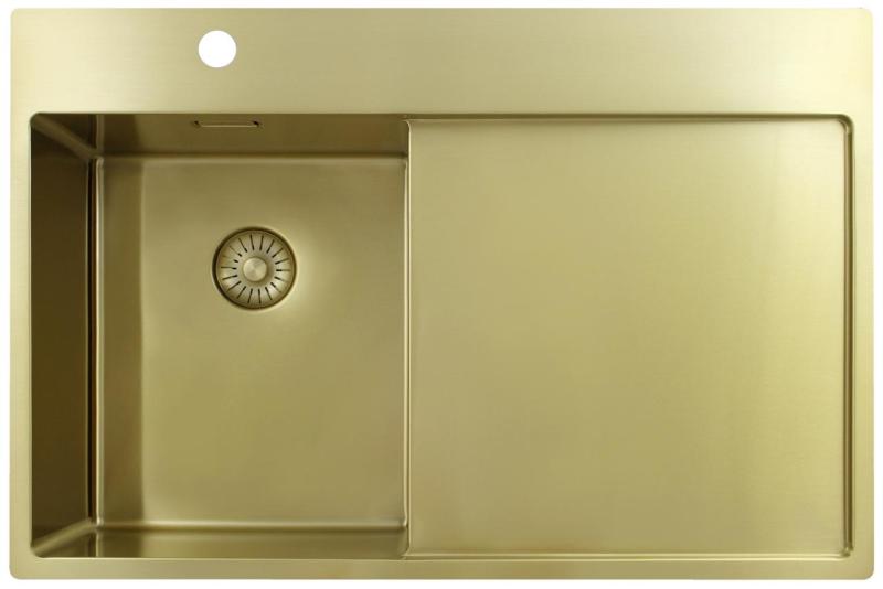 Pure.Sink Exclusivo Zlata majhna pomivalna korita z odkapnim delom 78x52 cm Tapwing levo PEX3478LT-60