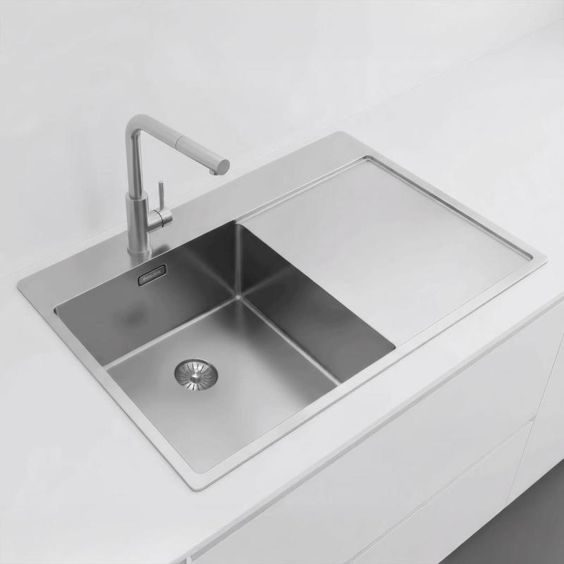 Pure.Sink Exclusivo RVS umivalnik z odcejalnikom 78x52 cm Tapwing levo PEX4078LT-02