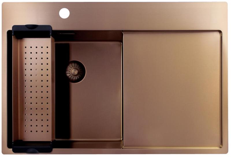 Pure.Sink Exclusivo Bakreni umivalnik z odcejalnikom 78x52 cm Tapwing levo PEX4078LT-62