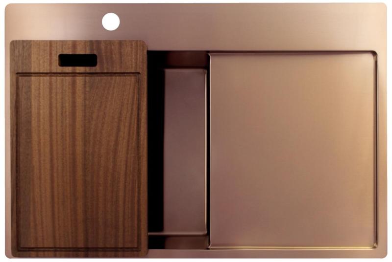 Pure.Sink Exclusivo Bakreni umivalnik z odcejalnikom 78x52 cm Tapwing levo PEX4078LT-62