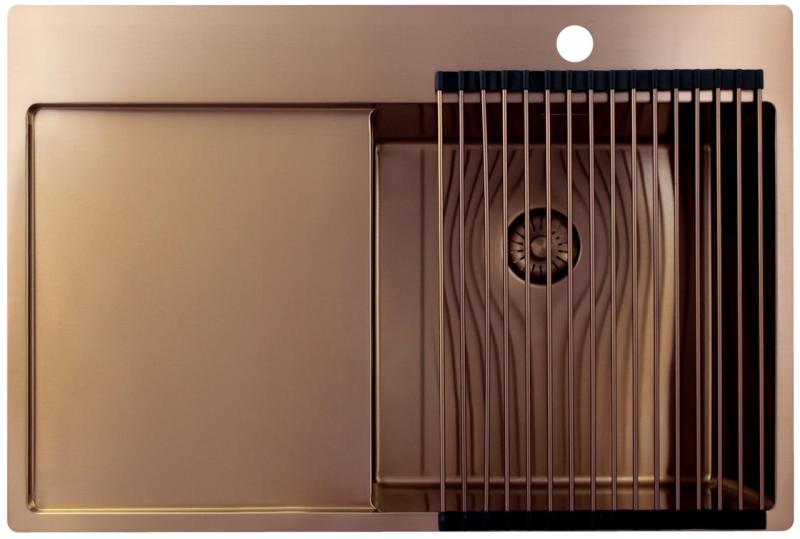 Pure.Sink Exclusivo Bakreni umivalnik z odcejalnim delom 78x52 cm Tapwing desno PEX4078RT-62