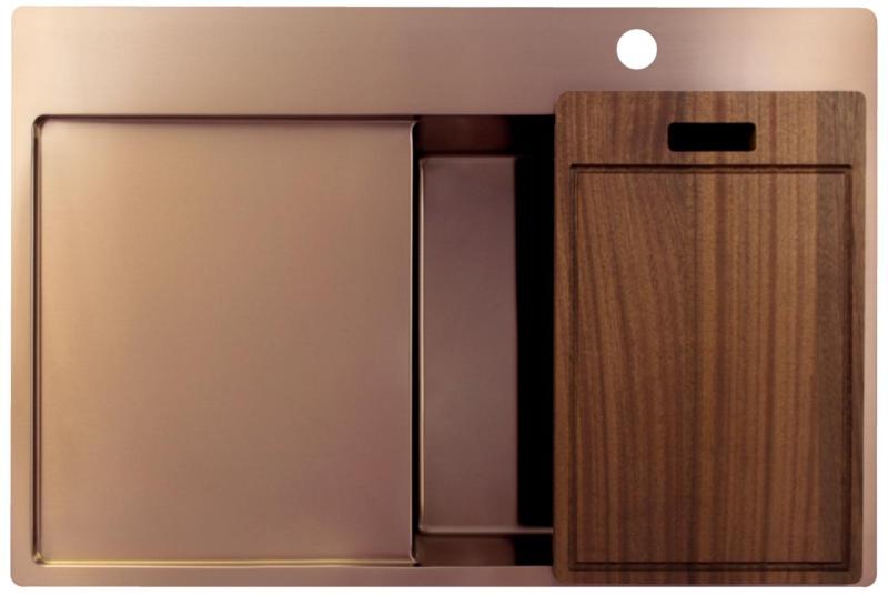 Pure.Sink Exclusivo Bakreni umivalnik z odcejalnim delom 78x52 cm Tapwing desno PEX4078RT-62