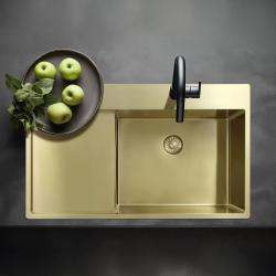 Pure.Sink Exclusivo Zlato umivalnik z odcejalnikom 86x52 cm Tapwing desno PEX5086RT-60