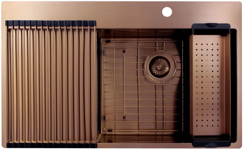 Pure.Sink Exclusivo Bakreni umivalnik z odcejalnikom 86x52 cm Tapwing desno PEX5086RT-62