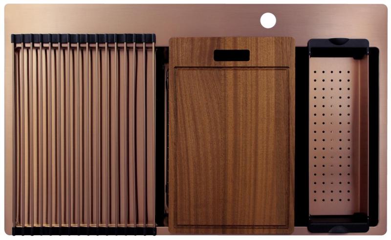 Pure.Sink Exclusivo Bakreni umivalnik z odcejalnikom 86x52 cm Tapwing desno PEX5086RT-62