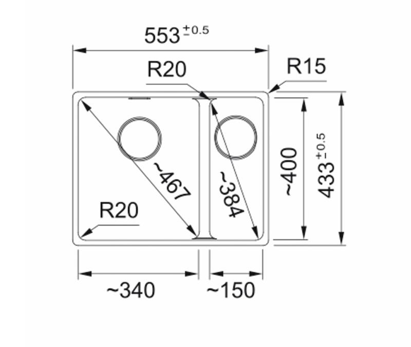 Franke Maris MRG 160-34-15 Fragranite Coffee cream pomivalno korito Levo podgradno 125.0725.663