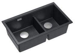 Quadri Newport II Dvojno Antracitno Granitno Nadgradno Korito 76x45 cm z RVS čepom 1208971369