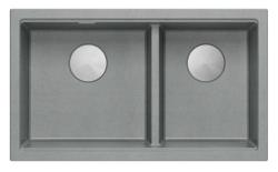 Quadri Newport II Dvojno Sivi Granitni Nadgradni Umivalnik 76x45 cm z RVS čepom 1208971370