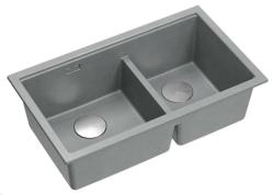 Quadri Newport II Dvojno Sivi Granitni Nadgradni Umivalnik 76x45 cm z RVS čepom 1208971370