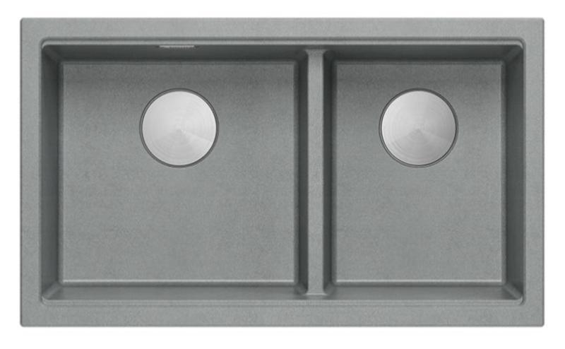 Quadri Newport II Dvojno Sivi Granitni Nadgradni Umivalnik 76x45 cm z RVS čepom 1208971370