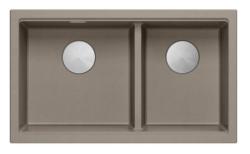 Quadri Newport II Dvojno Taupe Granit Podgradno Korito 702 x 390 mm z RVS zamaškom 1208971387