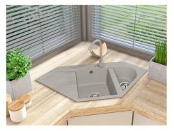 Graniteland Amiata Granitni bež Nadgradni kotni pomivalni korito 965x496mm z RVS čepom 1208971417