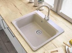 Graniteland Vastone Granitno Pomivalno Korito 619x522 mm Bež Vgradnja z Luknjo za Pipo in RVS Čepom 1208971444