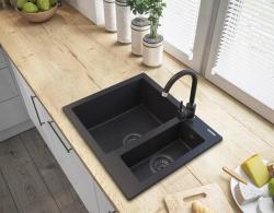 Graniteland Adda Granitni črni 1.5 Korito Nadgradnja 600x495mm 1208971454