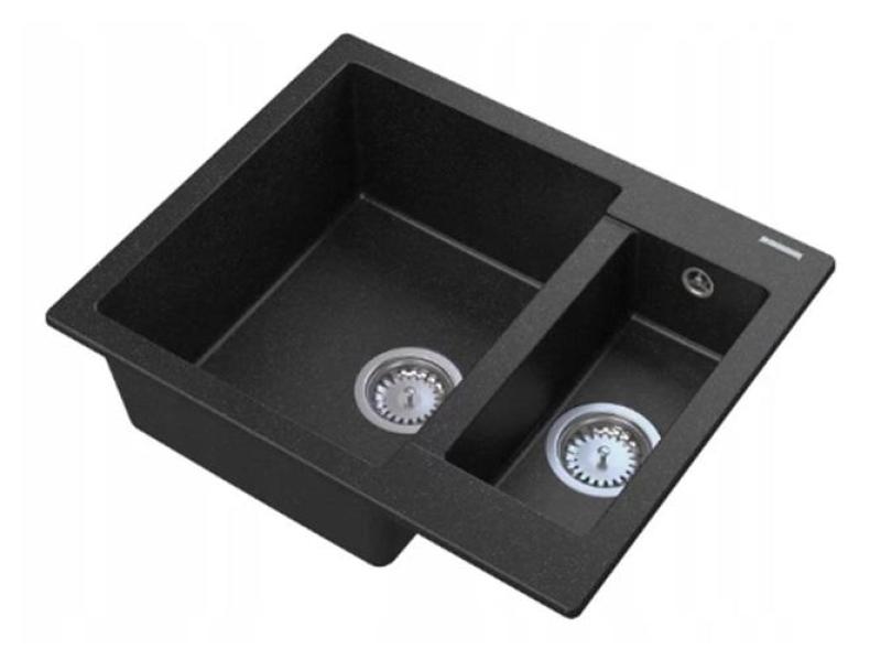 Graniteland Adda Granitni črni 1.5 Korito Nadgradnja 600x495mm 1208971454