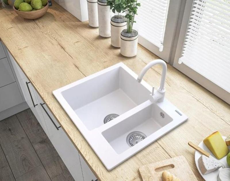 Graniteland Adda Granitni Beli 1.5 Pomivalno korito Nadgradnja 600x495mm 1208971455