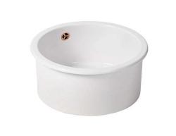 Ausmann Ceramic Ember Keramično Belo Okroglo Umetniško in Vgradno Korito s Bakrenim čepom 1208971462