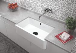 Ausmann Ceramic Mira Keramično Belo Pomivalno Korito - Vgradnja Pod Pultom in Med Pultom 795 x 460 mm s Črnim Zamaškom 1208971469