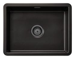 Ausmann Ceramic Ember Keramično Mat Črno Pomivalno Korito - Nadgradnja in Vgradnja 54 x 40 cm z Gun Metal Plugom 1208971498