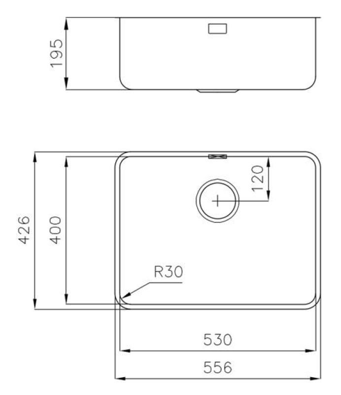 Foster Inox Pomivalno Korito 53 x 40 cm Vgradnja Pod Pultom 1208971523